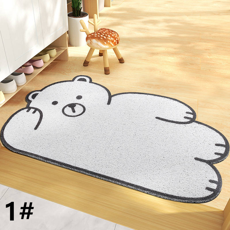 可愛い動物柄バスマット 滑り止め付き 丸洗い対応