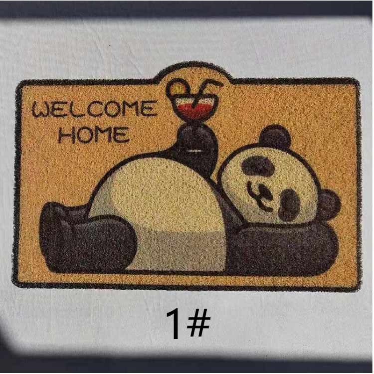 パンダ柄玄関マット バスマット 吸水 滑り止め付き 丸洗い可能