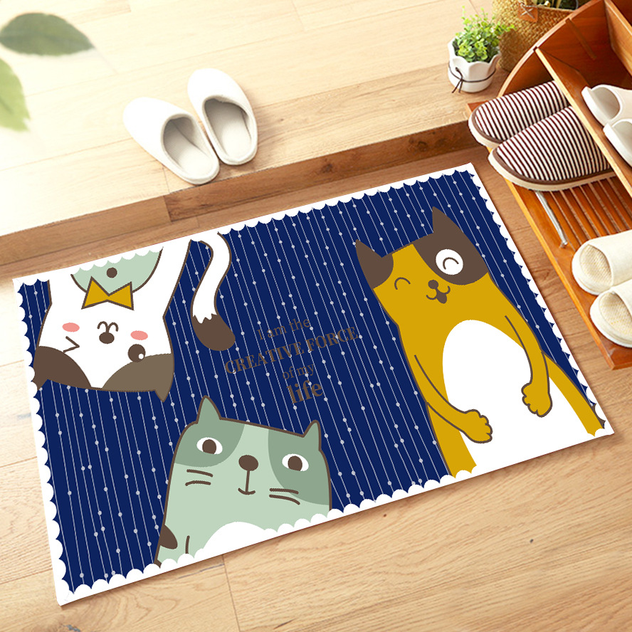 可愛い動物柄バスマット 滑り止め付き 吸水マット