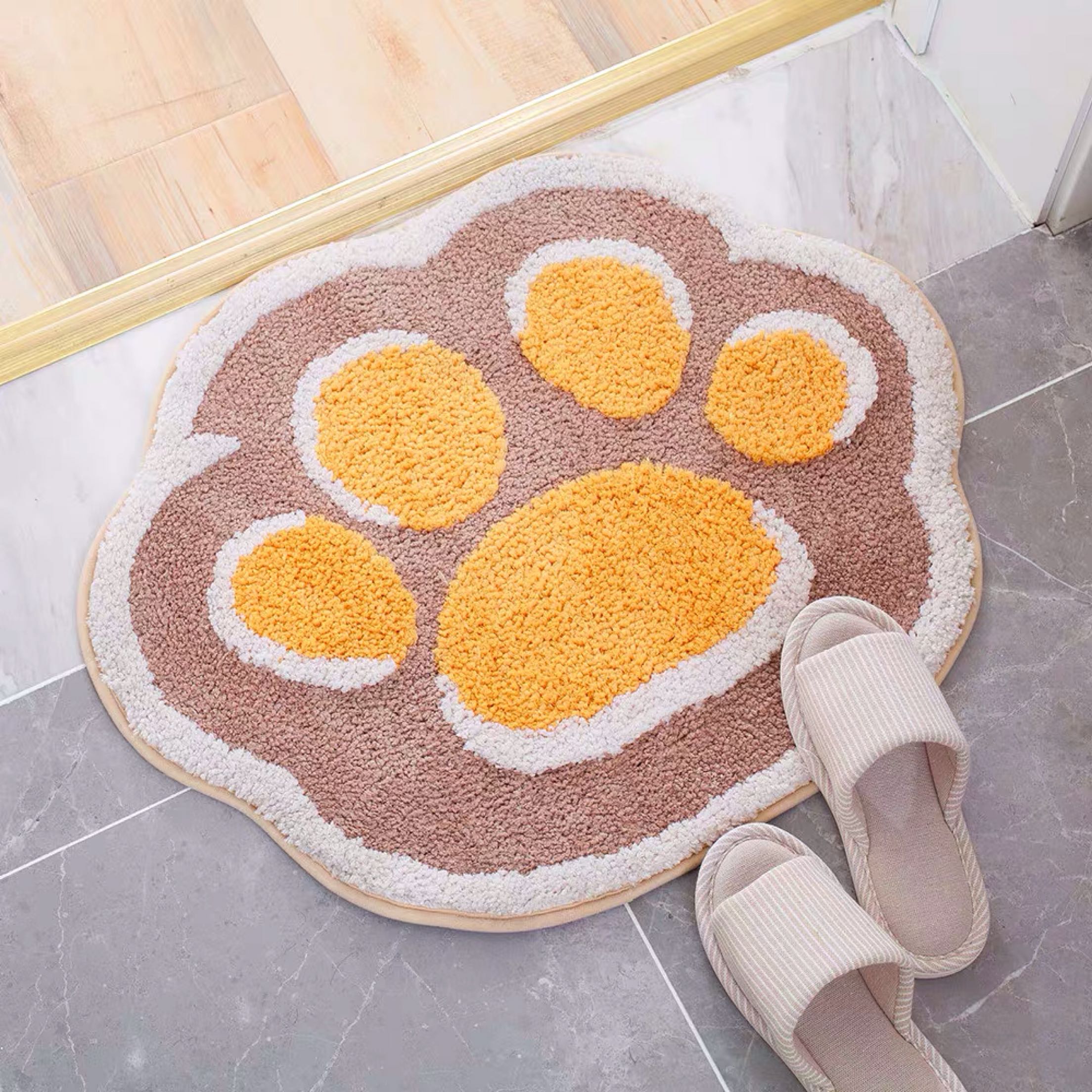 バスマット 肉球デザインふわふわポリエステルバスマット
