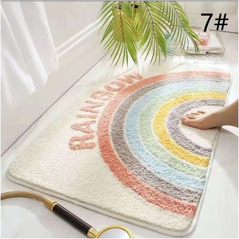 かわいい柴犬柄バスマット滑り止め付き吸水丸洗い可能