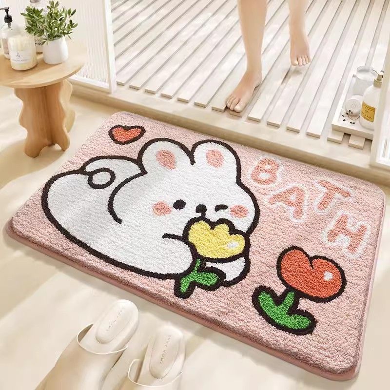 ペット柄ふわもこバスマット