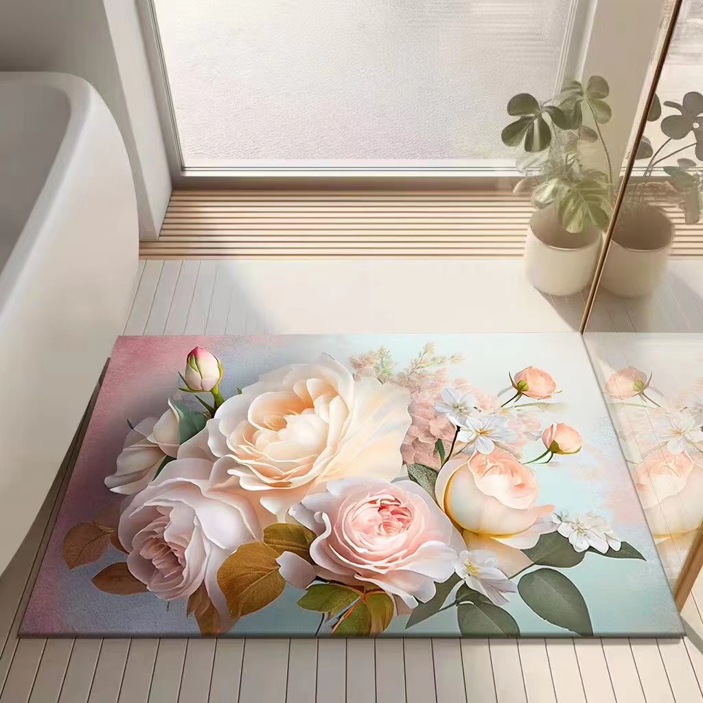 立体花びら咲き誇るアートバスマット