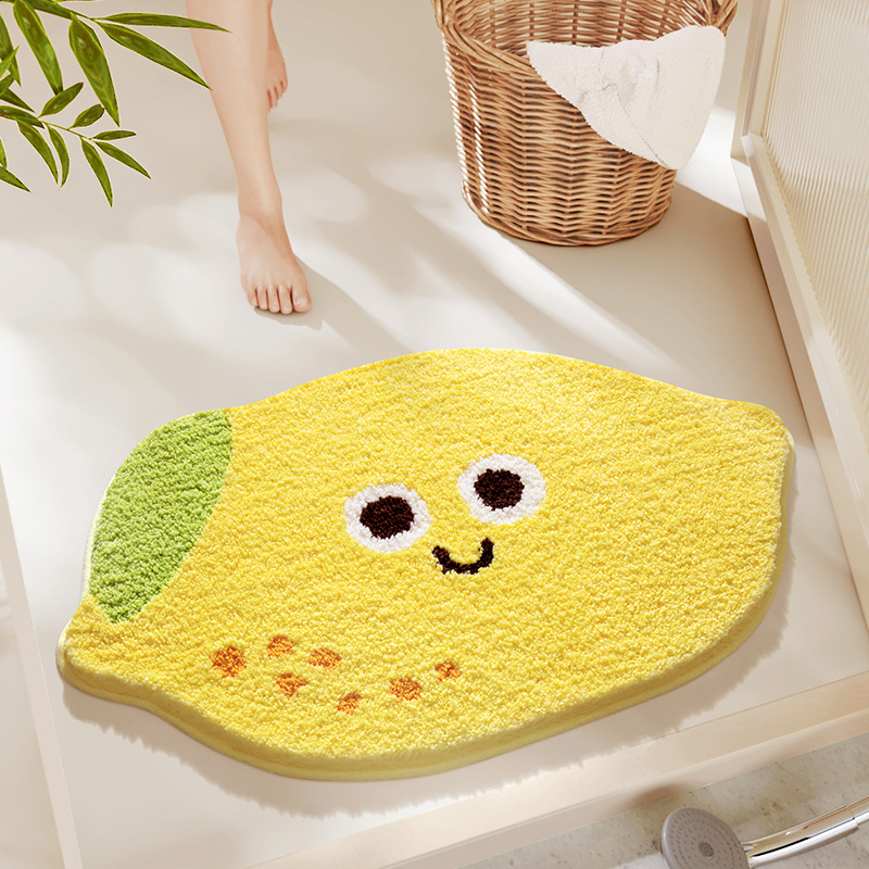 バスマット 果物モチーフ ふわもこバスマット