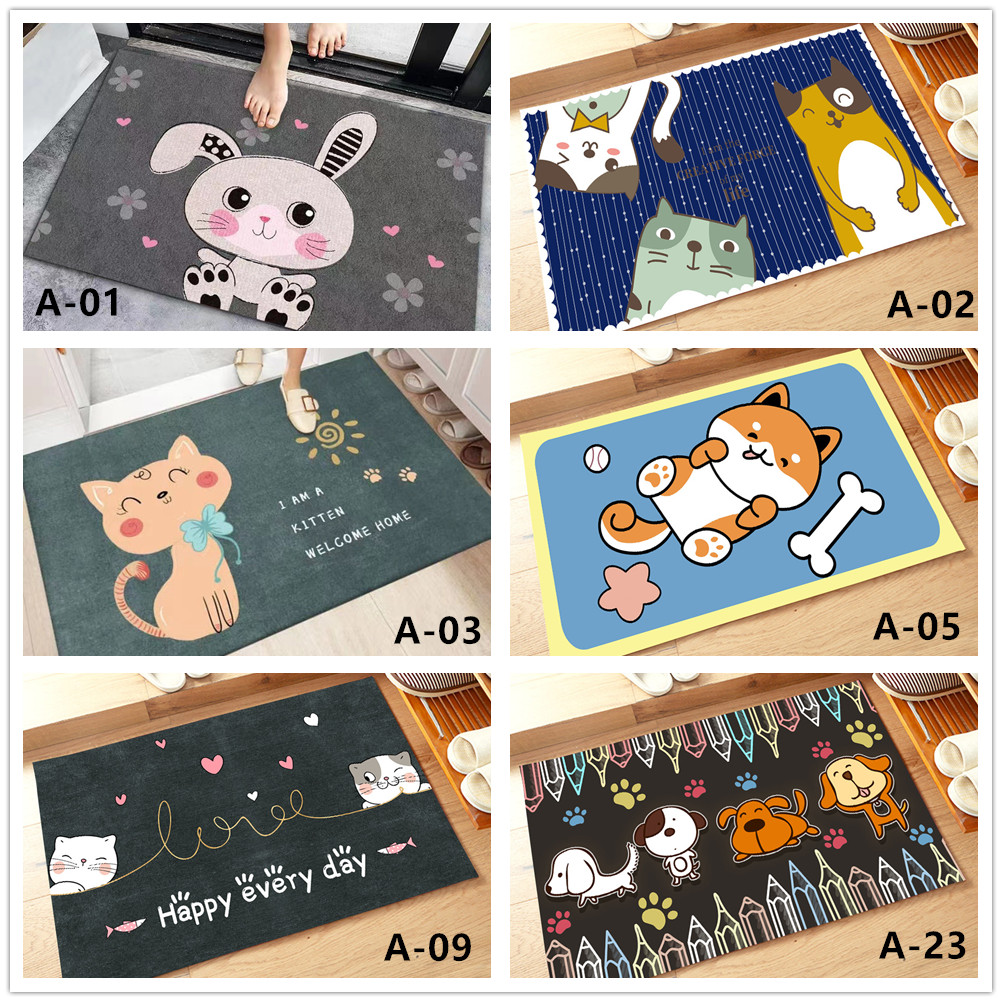 可愛い動物柄バスマット 滑り止め付き 吸水マット
