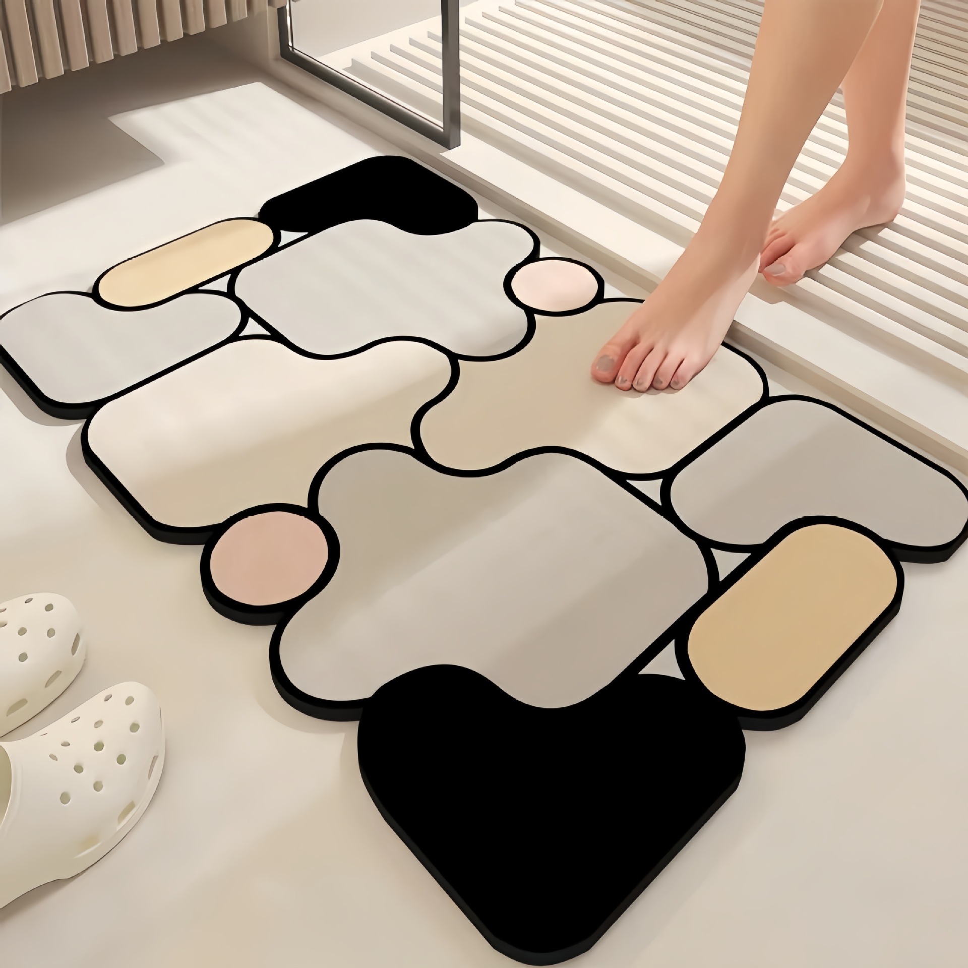 バスマット モザイクアート珪藻土バスマット