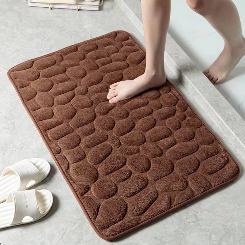 ふわもこ波模様バスマット