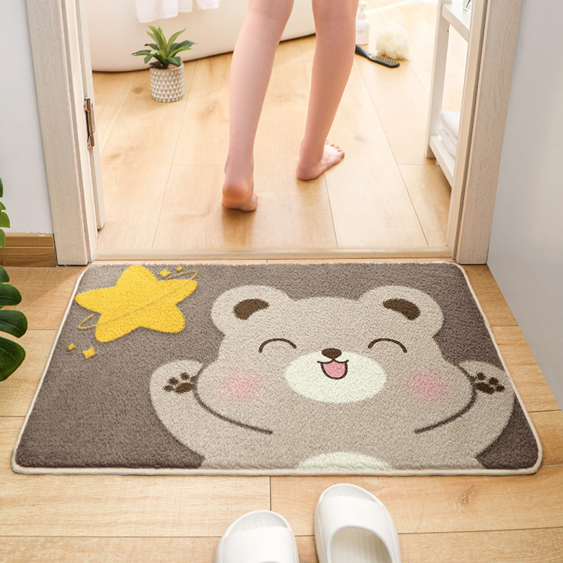 バスマット 動物キャラクター可愛いおうちマット