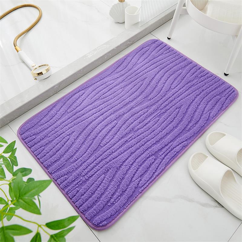 バスマット 立体ストライプ柄　タオル地