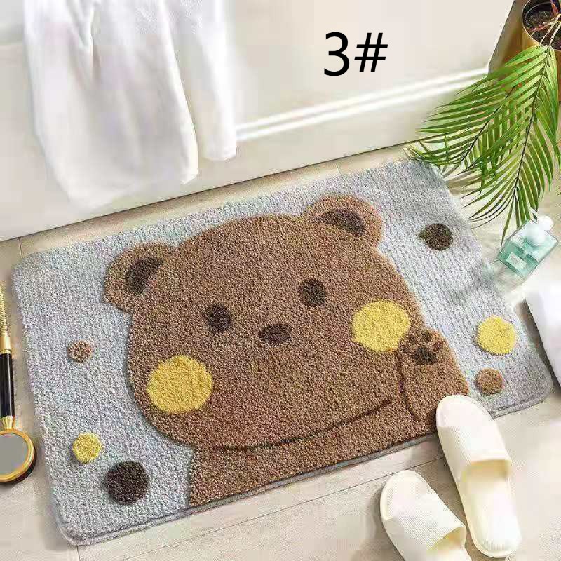 かわいい柴犬柄バスマット滑り止め付き吸水丸洗い可能