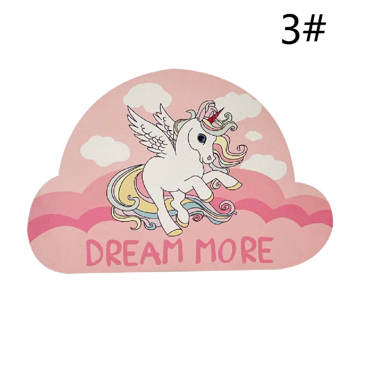 可愛いユニコーン柄バスマット滑り止め付き丸洗い可