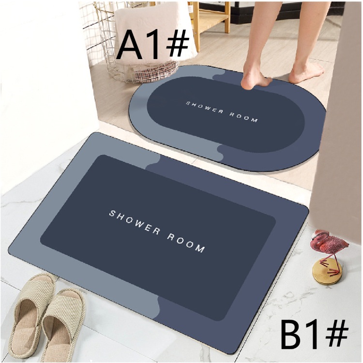 吸水速乾バスマット 滑り止め付き 40×60 丸洗い対応