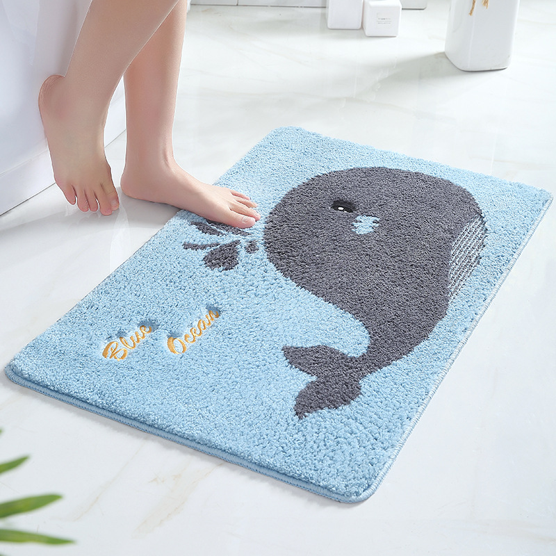 バスマット 動物モチーフふわふわバスマット