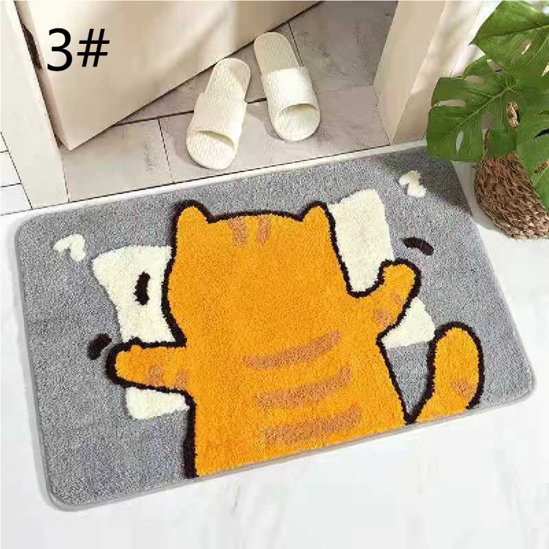 可愛い動物柄バスマット 滑り止め付き 吸水マット