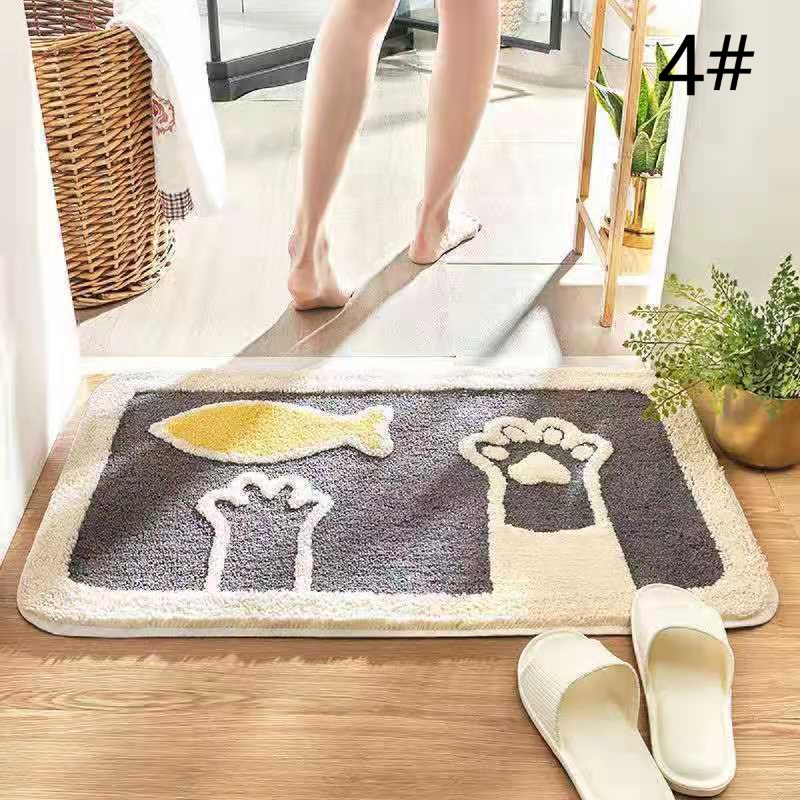 かわいい柴犬柄バスマット滑り止め付き吸水丸洗い可能