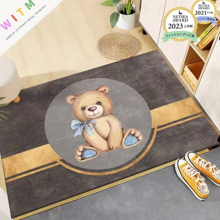 可愛い動物柄バスマット 滑り止め付き 吸水マット