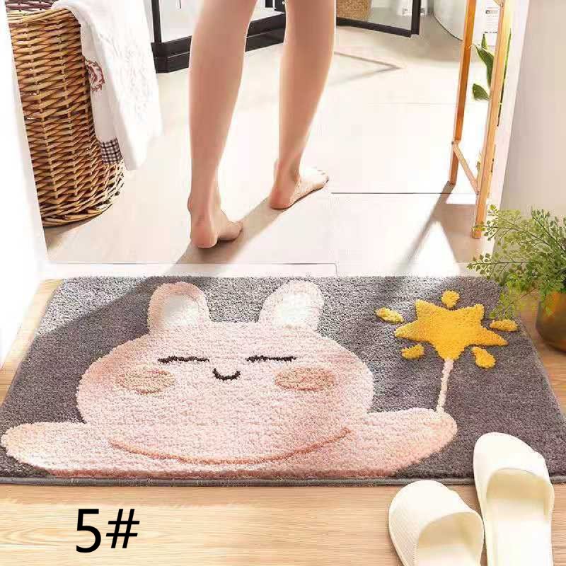 かわいい柴犬柄バスマット滑り止め付き吸水丸洗い可能