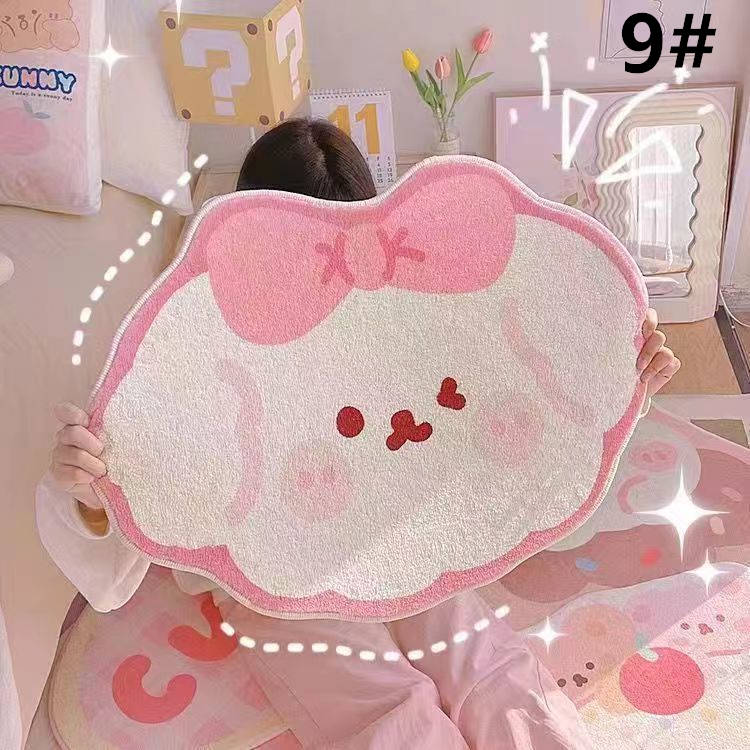 可愛い猫柄吸水バスマット滑り止め付き丸洗い対応