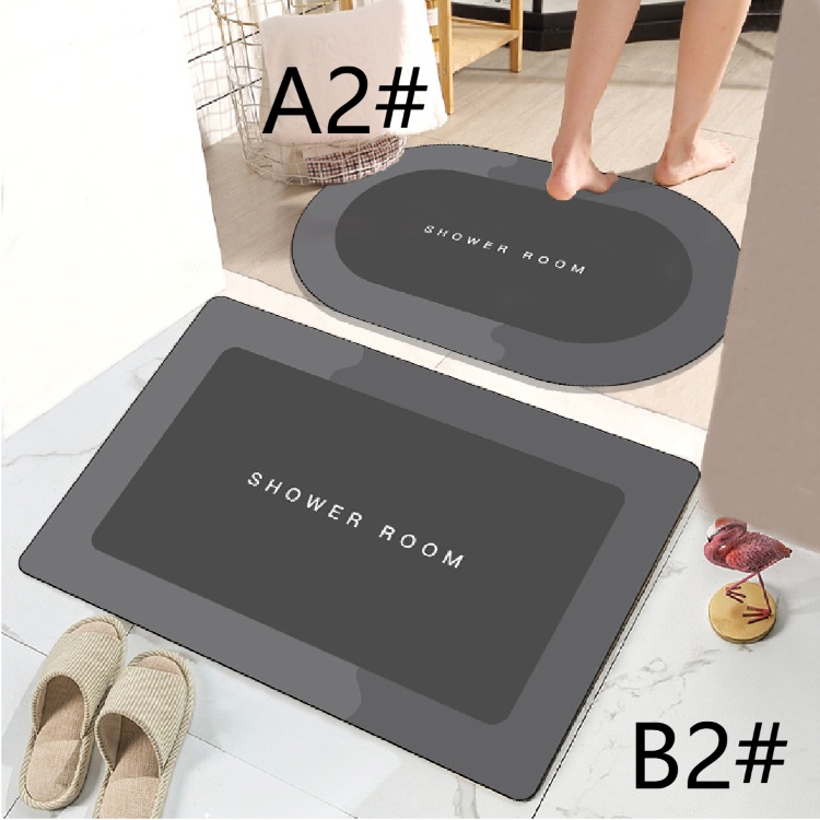 吸水速乾バスマット 滑り止め付き 40×60 丸洗い対応