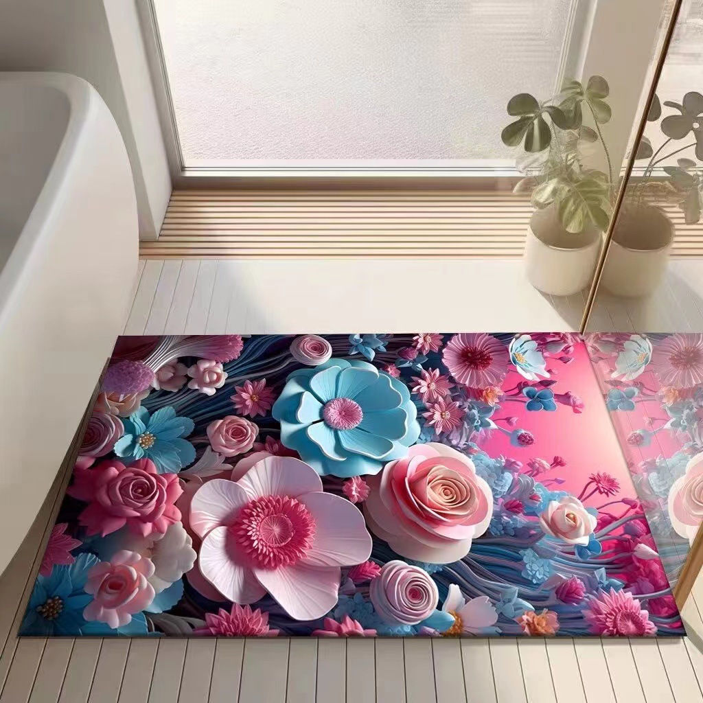 立体花びら咲き誇るアートバスマット