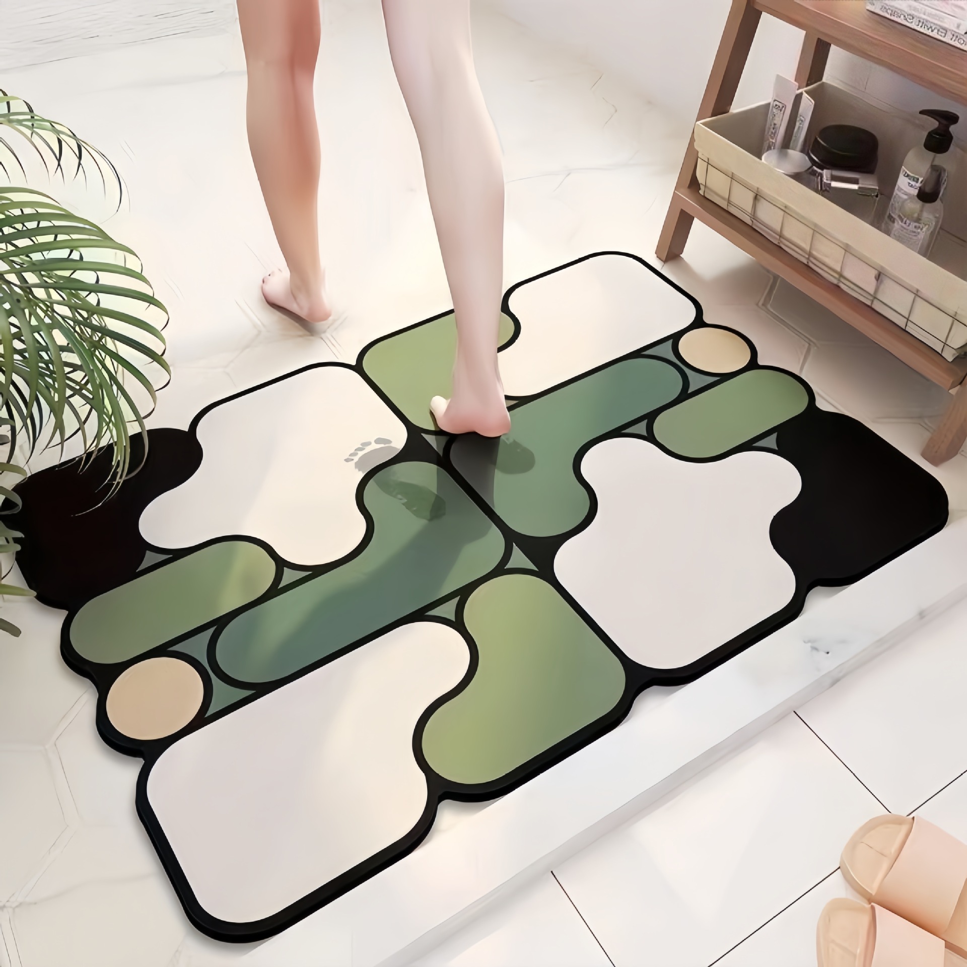 バスマット モザイクアート珪藻土バスマット