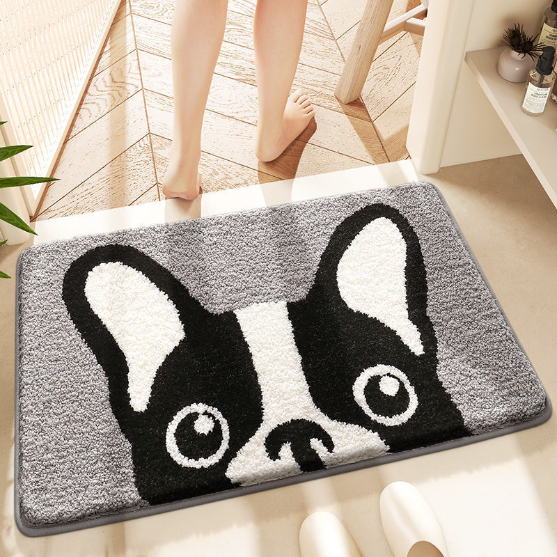 ペット柄ふわもこバスマット
