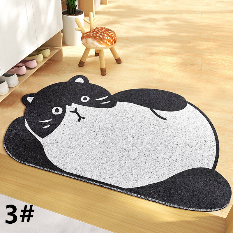 可愛い動物柄バスマット 滑り止め付き 丸洗い対応