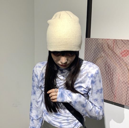 ビーニー シンプルリブ編みニット帽