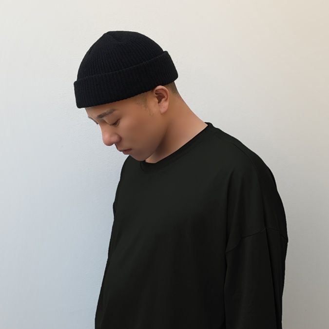 ビーニー ビーニー シンプル立体リブ編みニット帽