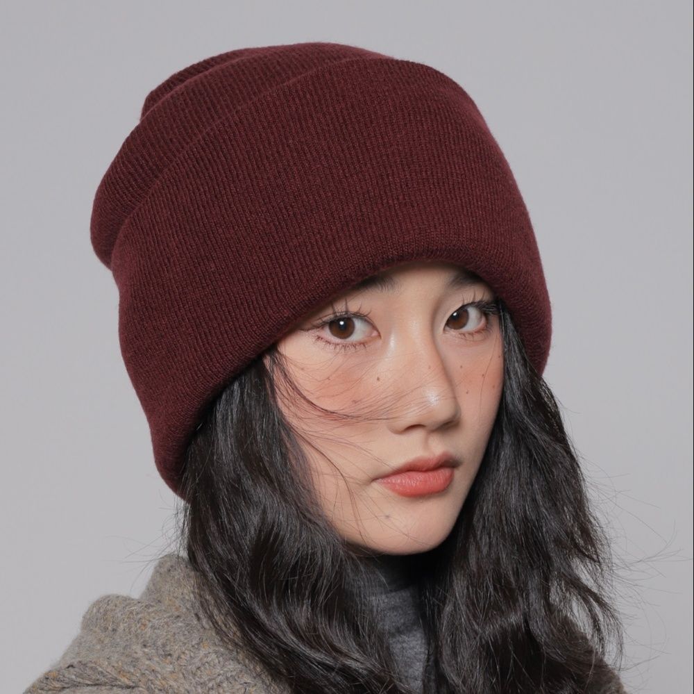 ビーニー やわらか質感シンプルニット帽