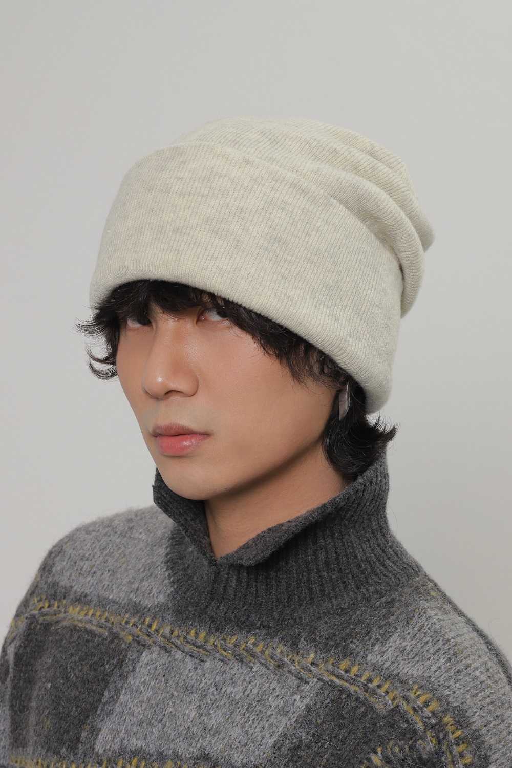 ビーニー やわらか質感シンプルニット帽