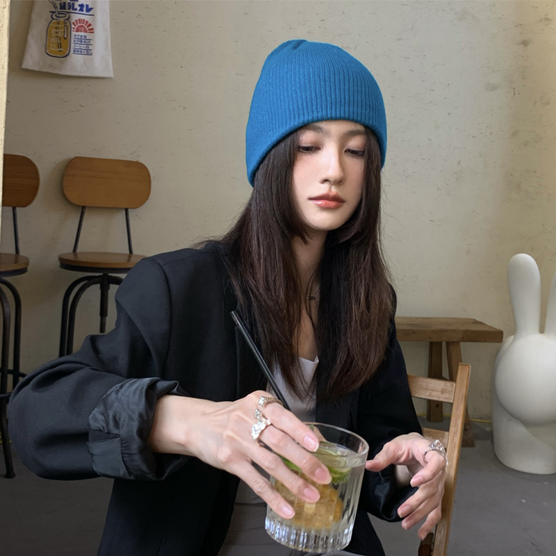 ビーニー シンプル編み目ビーニー帽