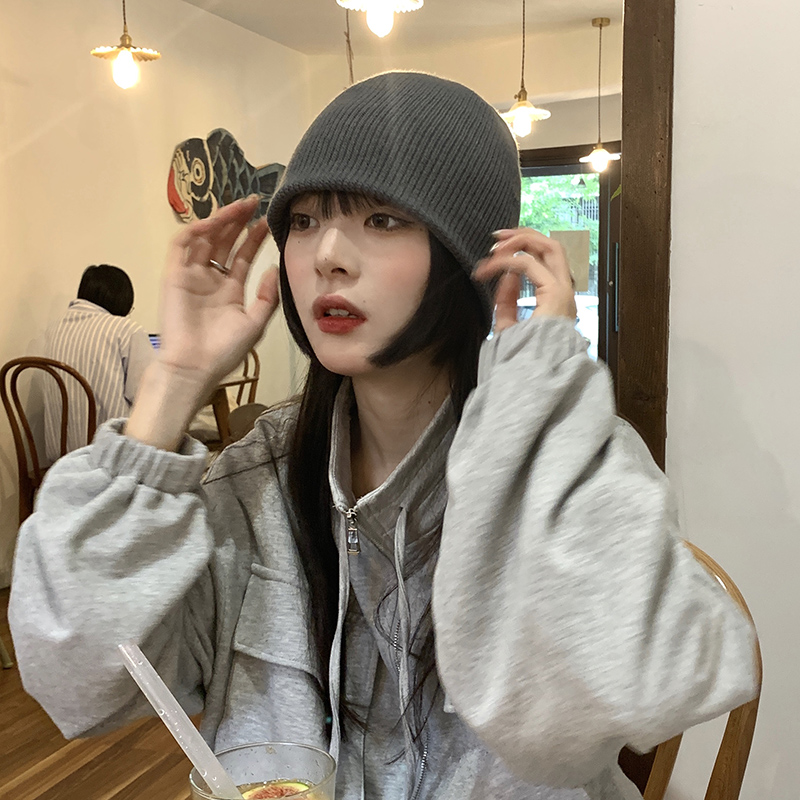 ビーニー シンプルリブ編みニット帽