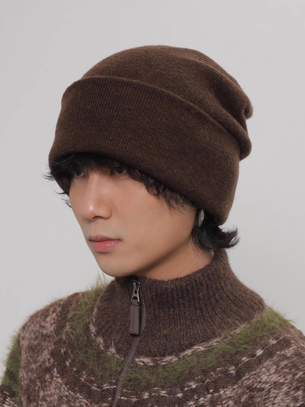 ビーニー やわらか質感シンプルニット帽