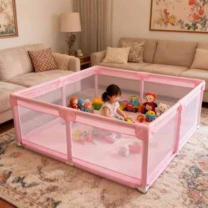 ベビーサークル 透明メッシュパネル大型ベビーサークル