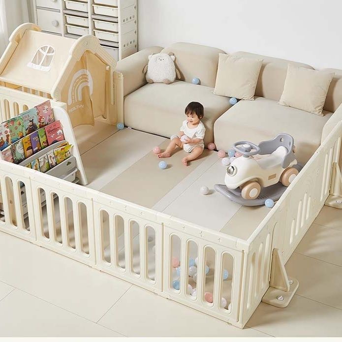 ベビーサークル 組み立て式小屋付きベビーサークル折りたたみ式