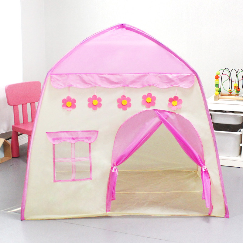 ベビーサークル お花と星の刺繍付きお家型ミニプレイテント