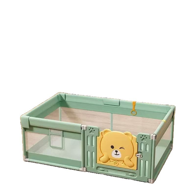 ベビーサークル くま柄扉付き大型メッシュベビーサークル180×200