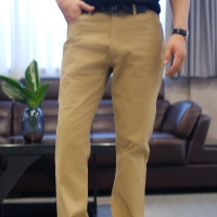 ベージュパンツ きれいめすっきりシルエットチノパン