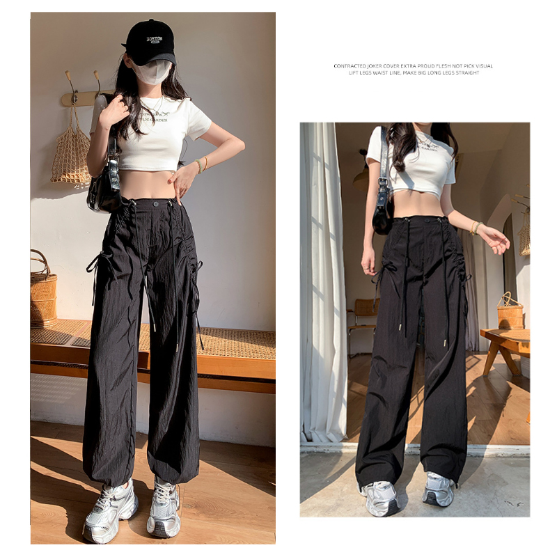 ベージュパンツ レディース ベージュ カーゴパンツ ワイド ズボン 体型カバー