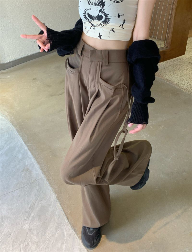 ベージュパンツ ベージュ ワイド カーゴパンツ シンプル ストレート