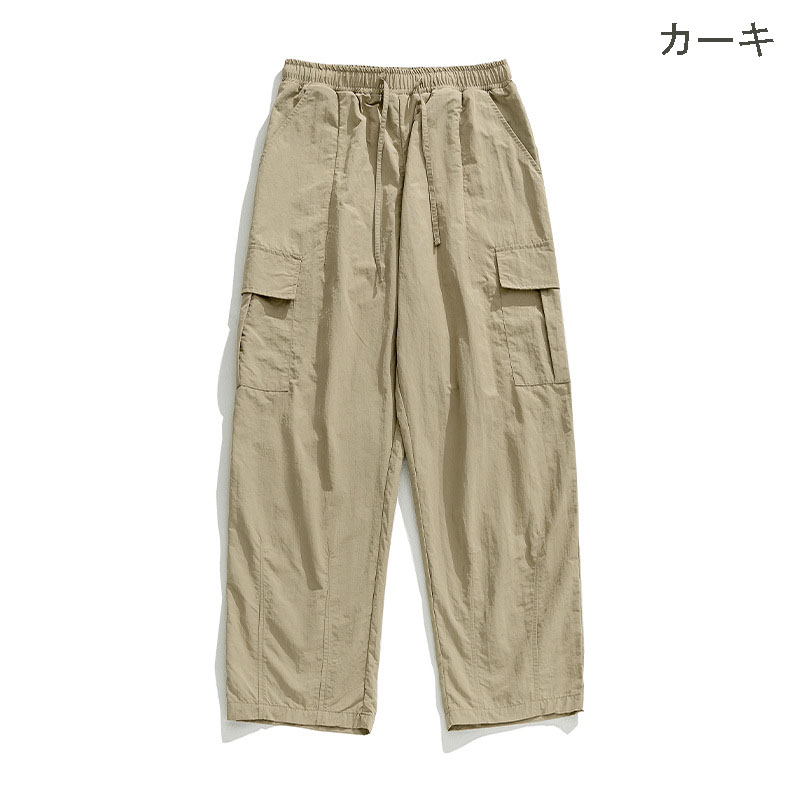 ベージュパンツ 男女兼用 ワイドカーゴパンツ ベージュ 春夏