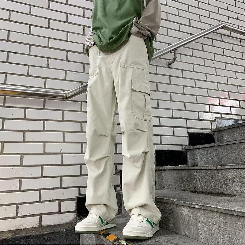 ベージュパンツ ベージュパンツ ゆったり実用的ポケットパンツ