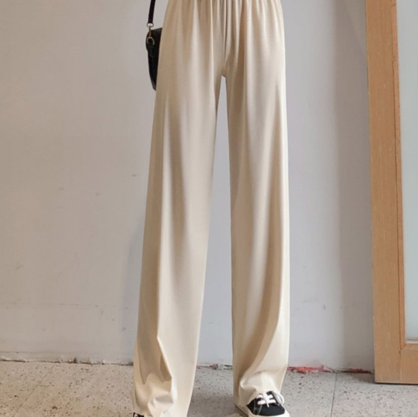 ベージュパンツ リラックスワイドパンツ