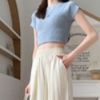 ベージュパンツ シルキーワイドパンツ