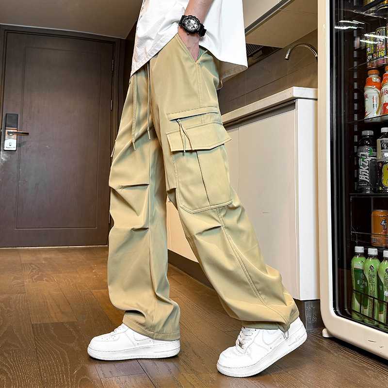 ベージュパンツ ワイドカーゴパンツ