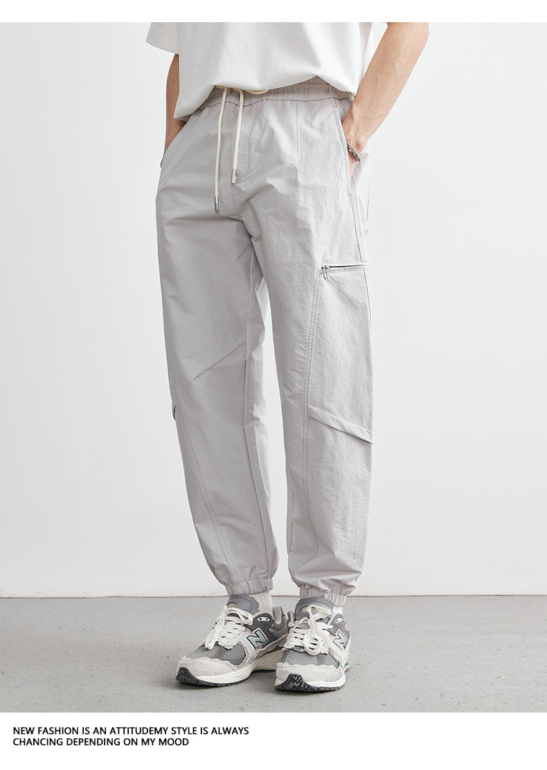 ベージュパンツ メンズ 多機能カーゴジョガーパンツ 軽量速乾 全3色展開