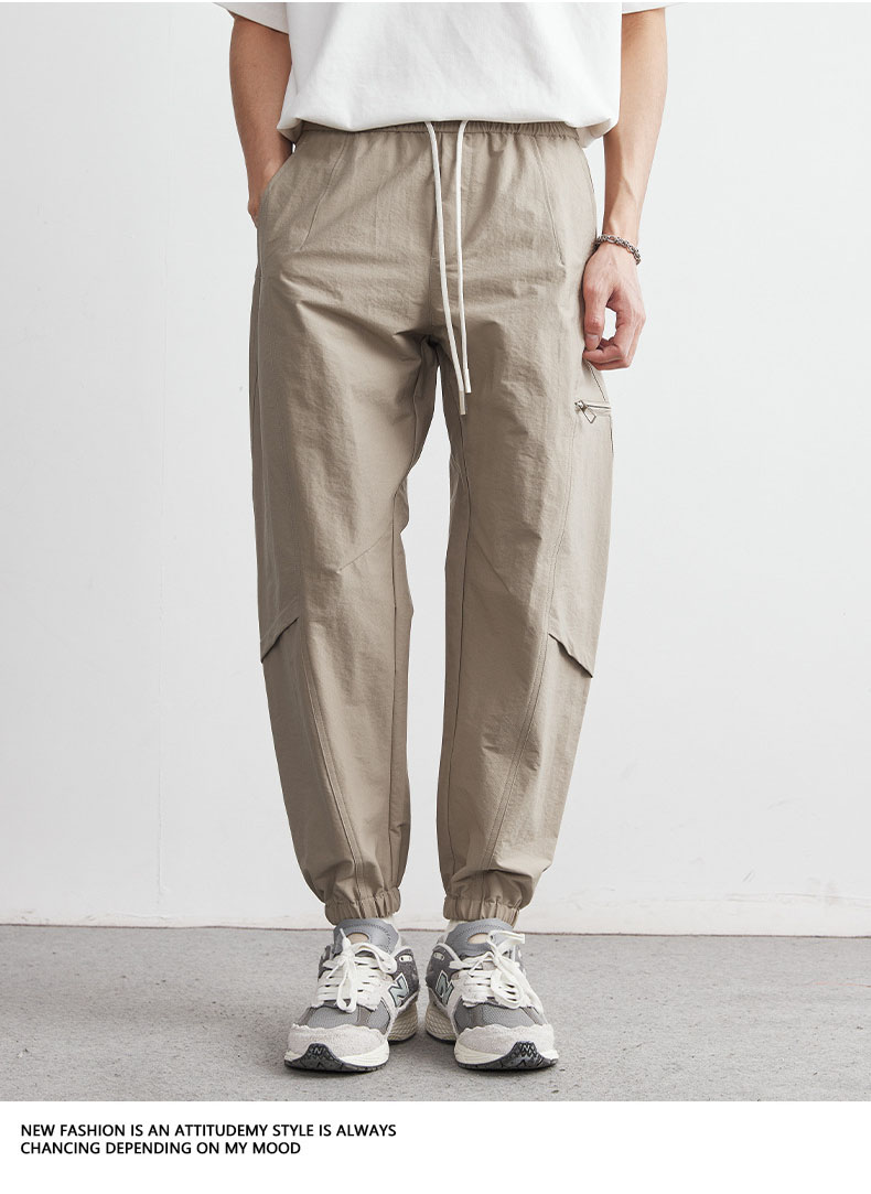 ベージュパンツ メンズ 多機能カーゴジョガーパンツ 軽量速乾 全3色展開