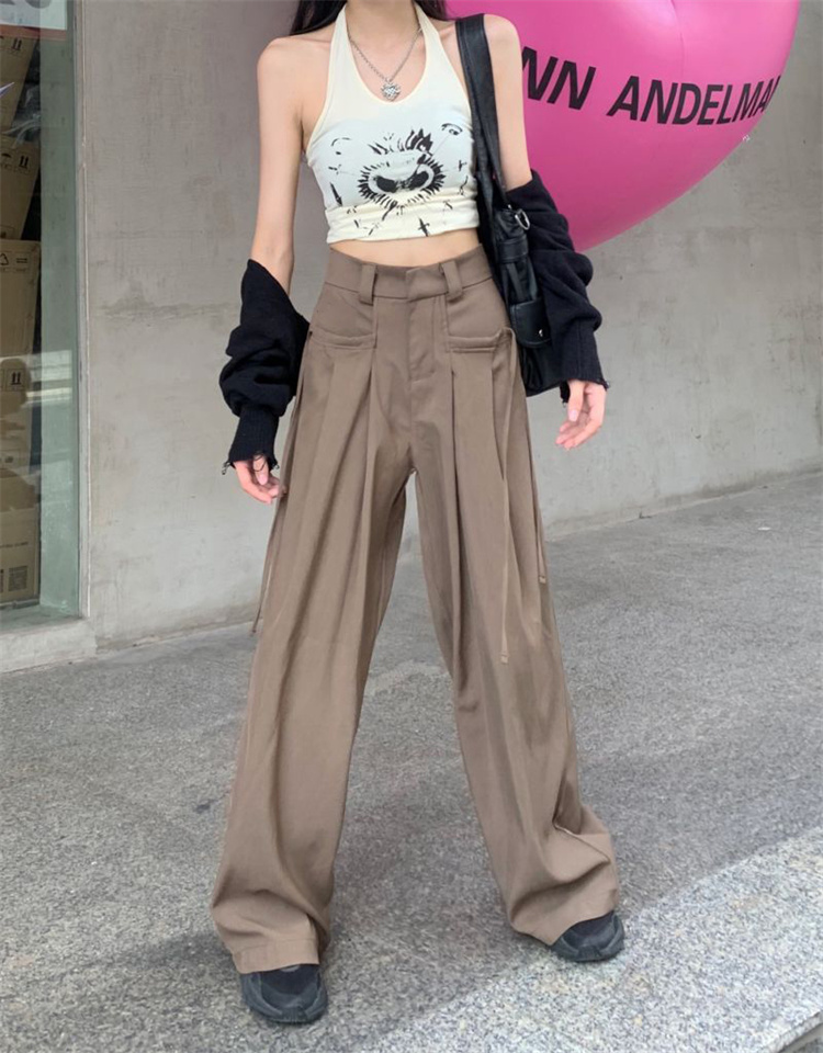 ベージュパンツ ベージュ ワイド カーゴパンツ シンプル ストレート