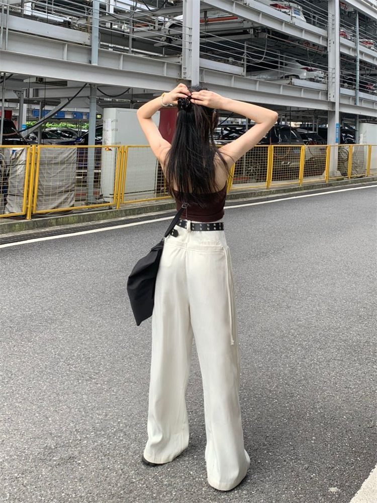 ベージュパンツ ベージュ ワイド カーゴパンツ シンプル ストレート